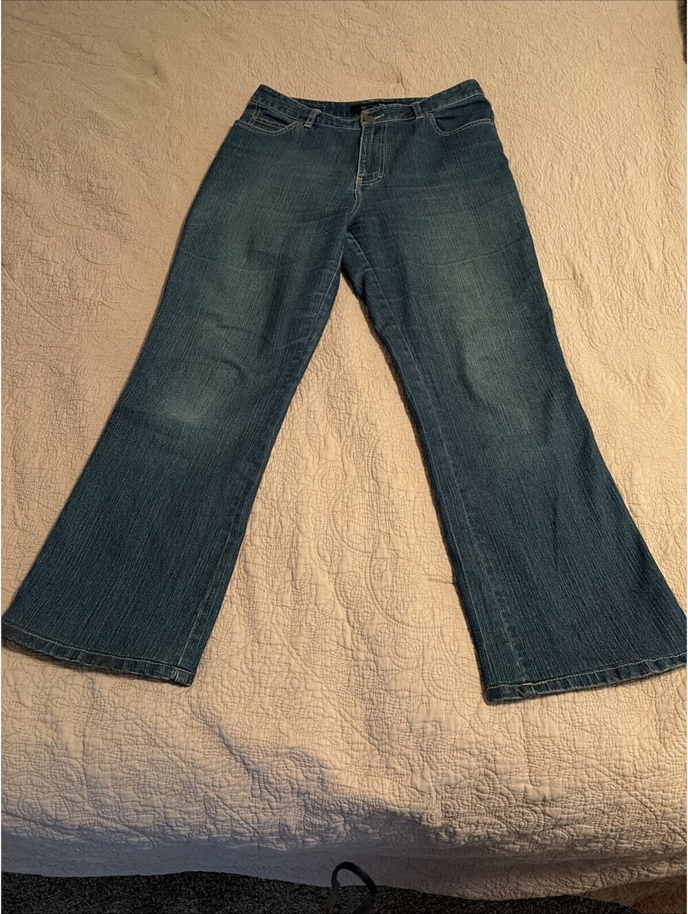Calvin Klein Jeans Womens Size 8 Blue Flare Mid Rise Dark Wash Denim